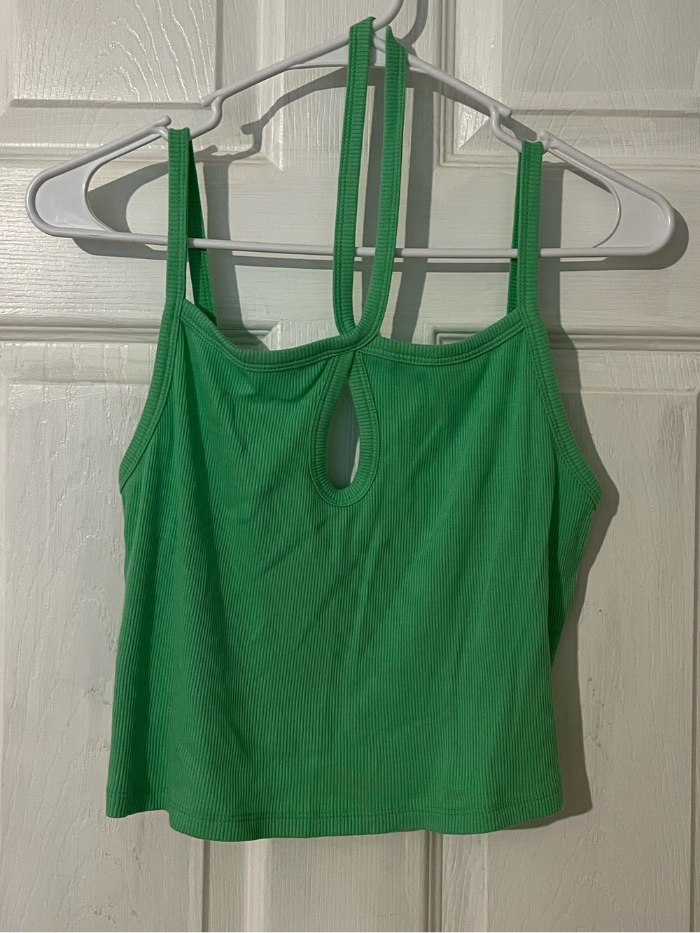 American Eagle Outfitters Green Ribbed Keyhole Cami